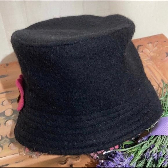 Charter Club 100% Wool Bucket Hat Floral Cottagecore Whimsygoth Fairy Grunge - Picture 6 of 7